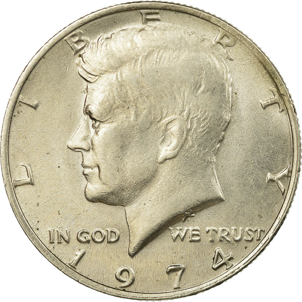 Coin, United States, Kennedy Half Dollar, Half Dollar, 1974, U.S. Mint