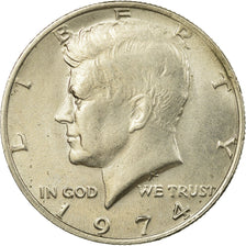 Coin, United States, Kennedy Half Dollar, Half Dollar, 1974, U.S. Mint