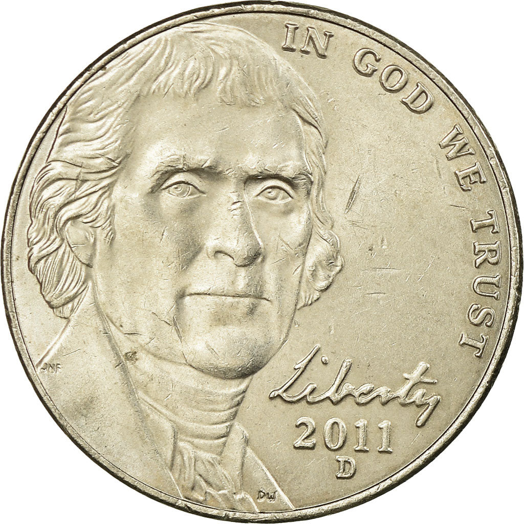 Moneta, USA, Jefferson large facing portrait - Enhanced Monticello Reverse, 5