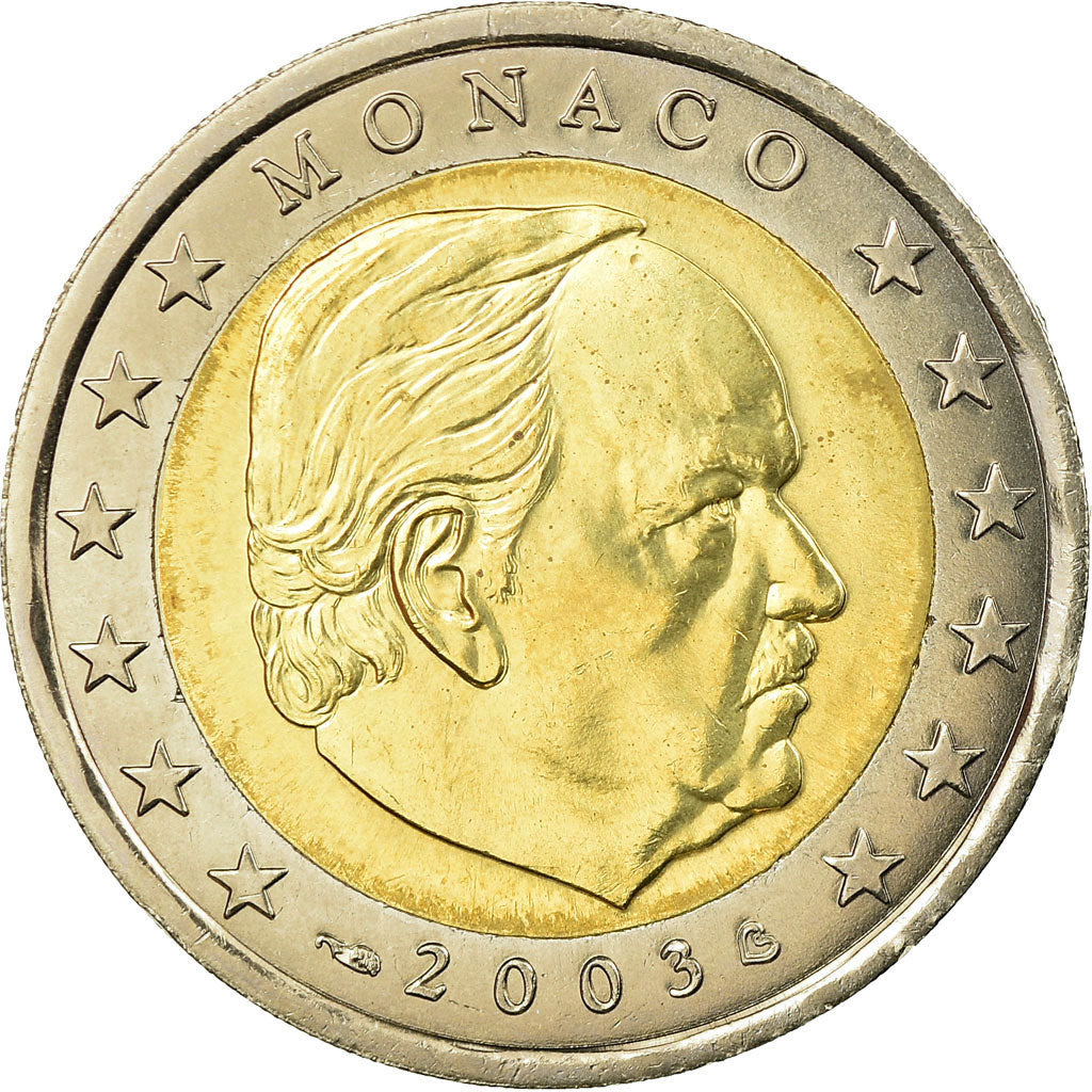 Monaco, 2 Euro, 2003, MS(63), Bi-Metallic, KM:174