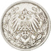 GERMANY - EMPIRE, 1/2 Mark, 1915, Berlin, KM #17, AU(50-53), Silver, 20, 2.76