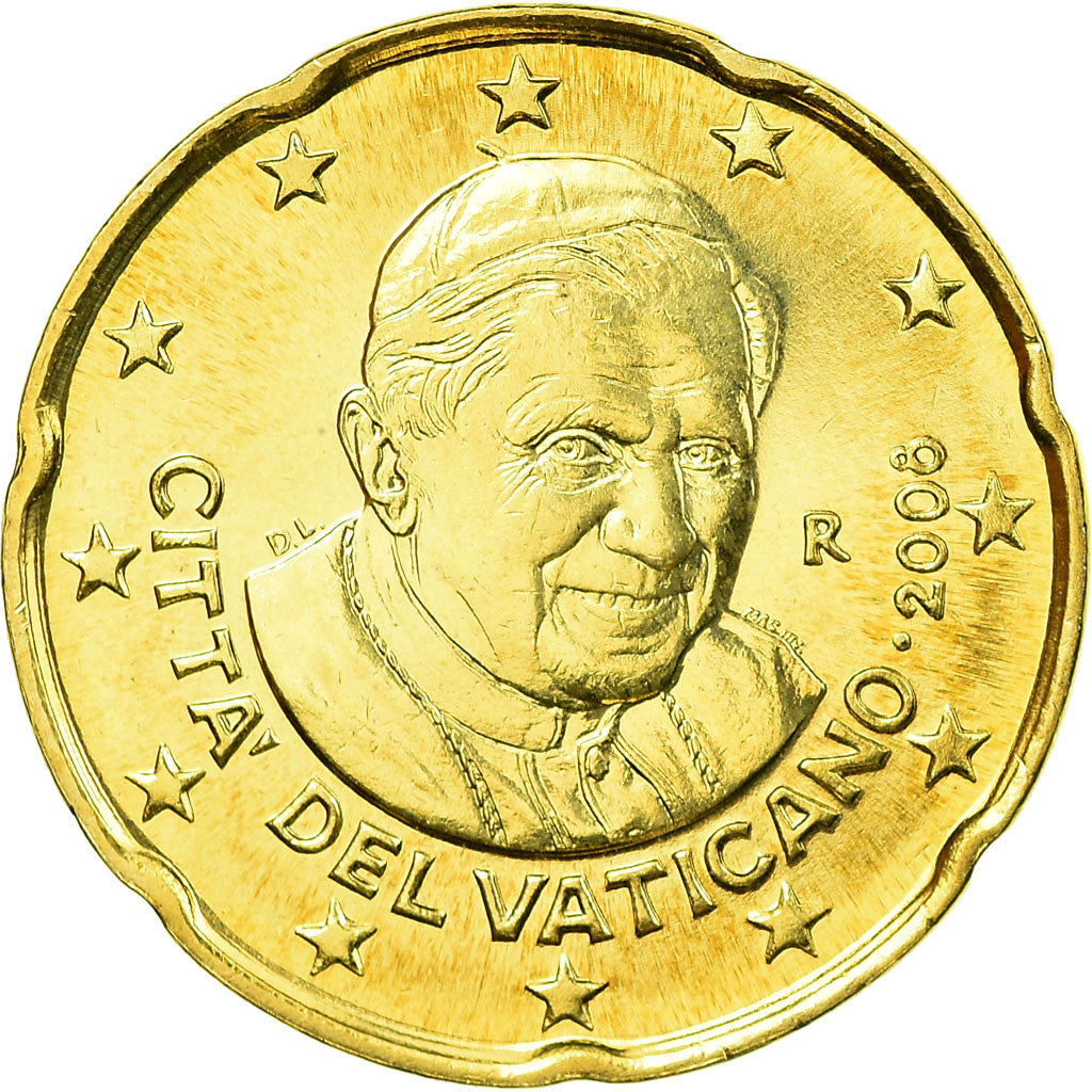 CITTÀ DEL VATICANO, 20 Euro Cent, 2008, SPL, Ottone, KM:386