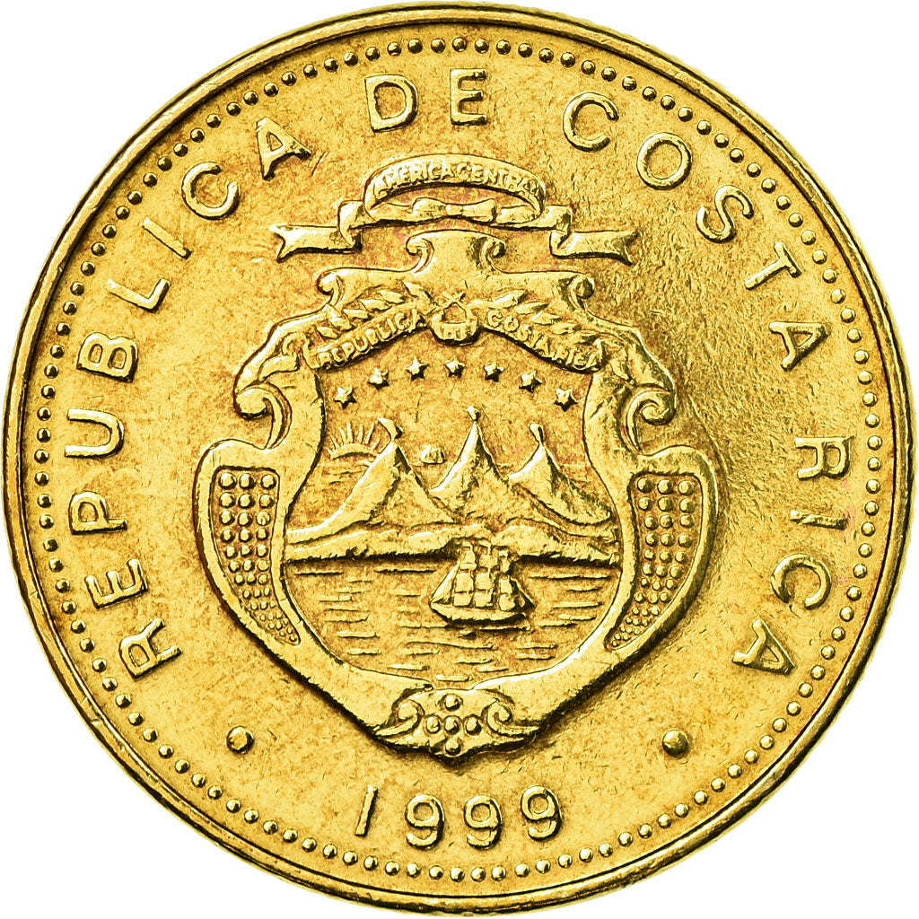Coin, Costa Rica, 50 Colones, 1999, MS(63), Brass, KM:231.1