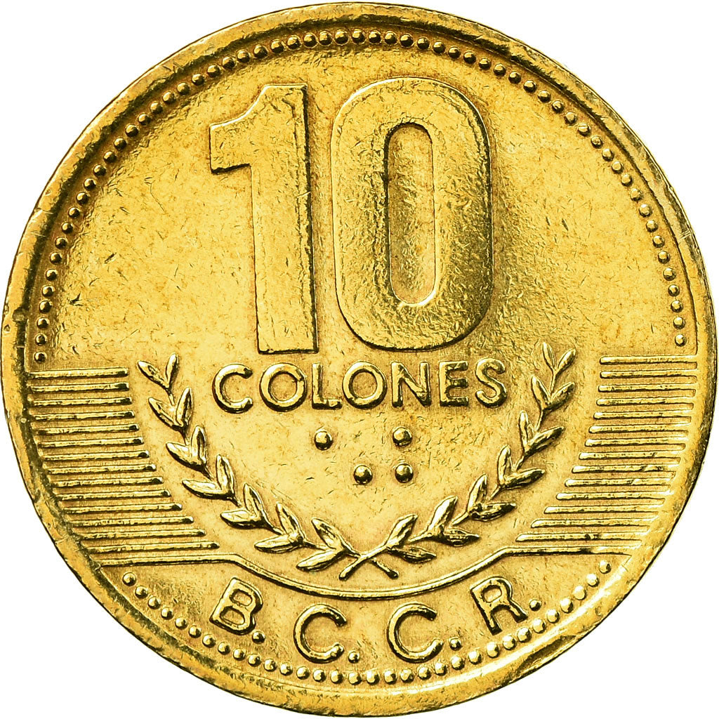 Moeda, Costa Rica, 10 Colones, 2002, MS(63), Latão, KM:228.2