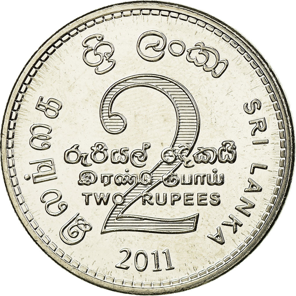 Coin, Sri Lanka, 2 Rupees, 2011, MS(63), Nickel Clad Steel, KM:147a