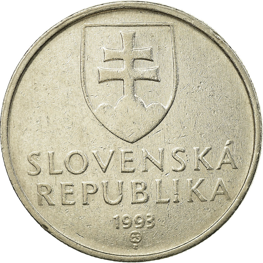 Monnaie, Slovaquie, 5 Koruna, 1993, SUP, Nickel plated steel, KM:14