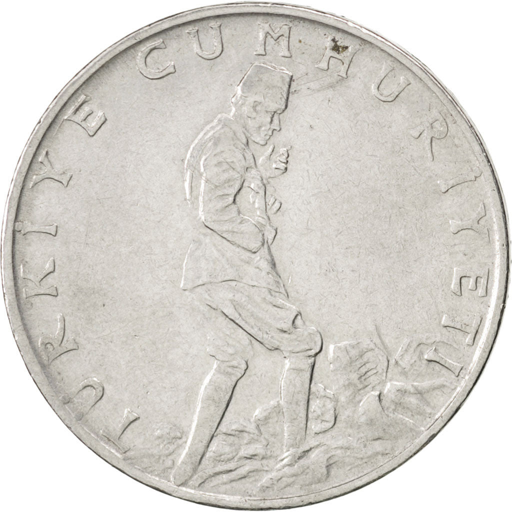 TURKEY, 2-1/2 Lira, 1970, KM #893.2, AU(50-53), Stainless Steel, 30, 8.97