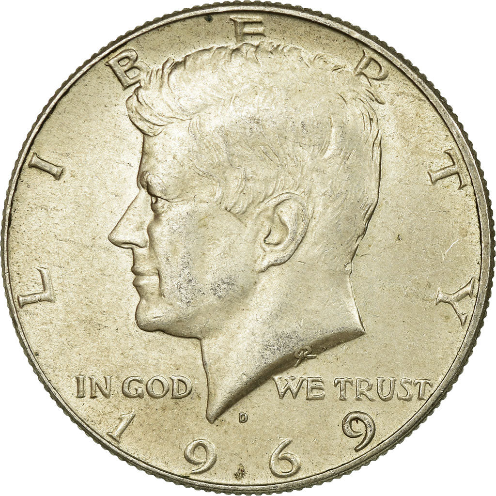 Coin, United States, Kennedy Half Dollar, Half Dollar, 1969, U.S. Mint, Denver