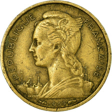 Coin, Réunion, 10 Francs, 1955, EF(40-45), Aluminum-Bronze, KM:10