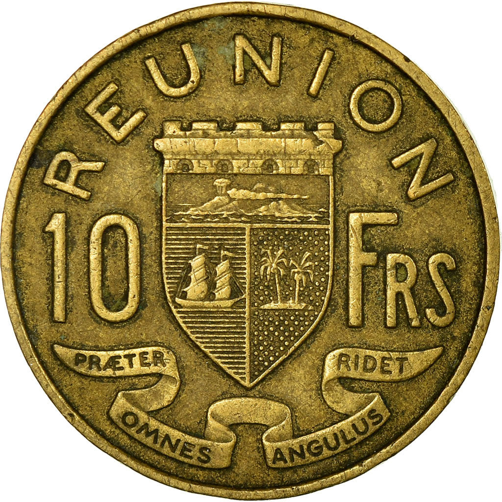 Coin, Réunion, 10 Francs, 1955, EF(40-45), Aluminum-Bronze, KM:10