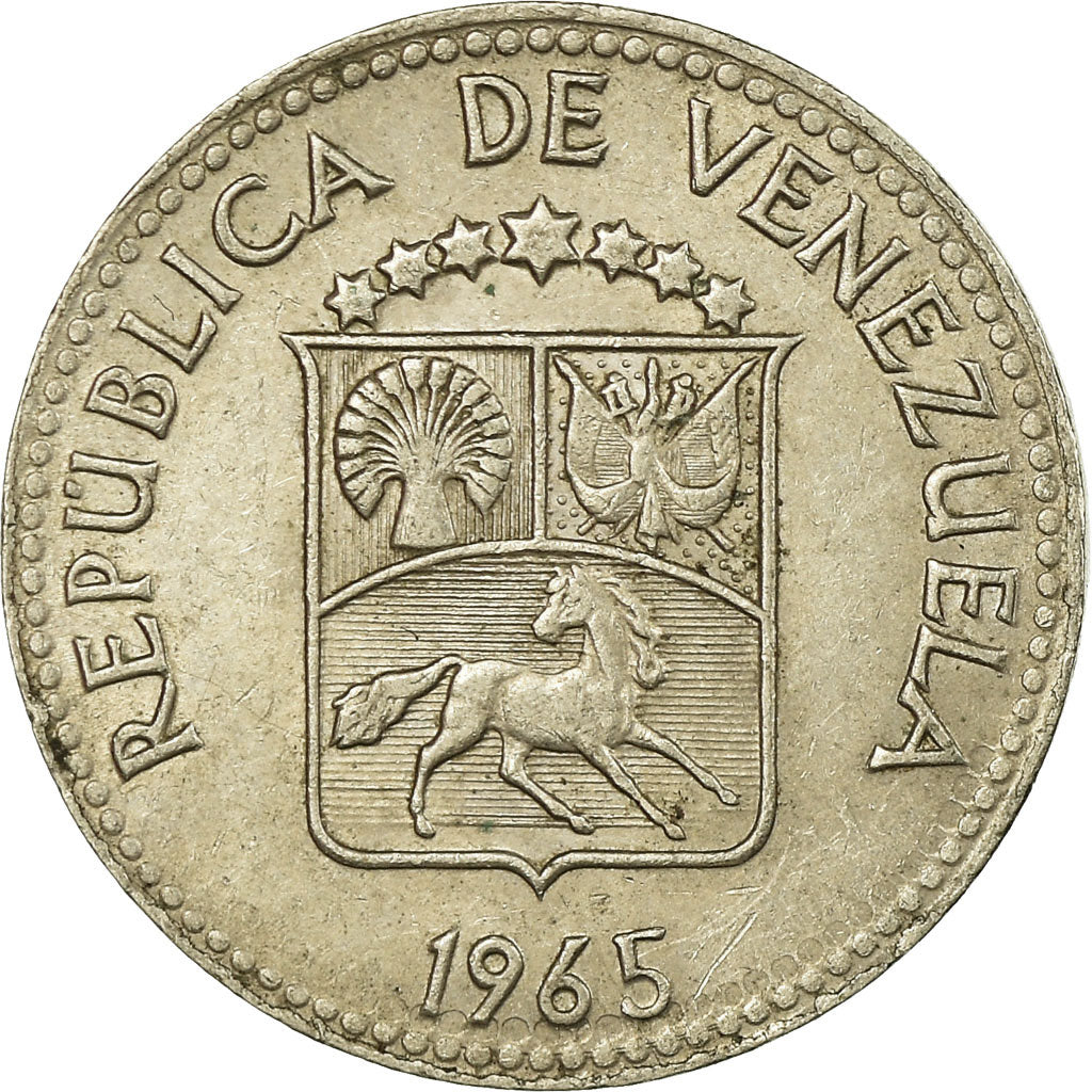 Coin, Venezuela, 5 Centimos, 1965, Madrid, EF(40-45), Copper-nickel, KM:38.2