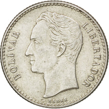 VENEZUELA, 50 Centimos, 1954, Philadelphia, KM #36, MS(60-62), Silver, 18, 2.53
