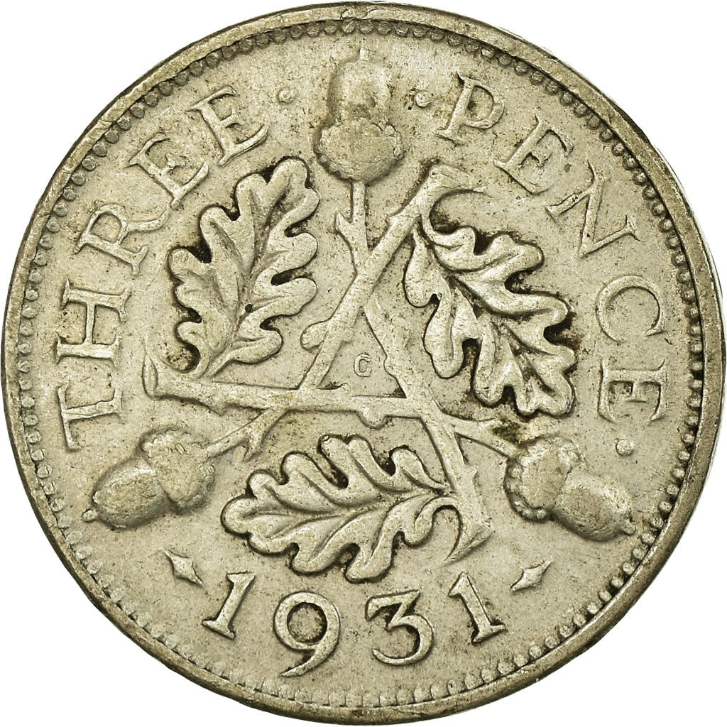 Moneta, Wielka Brytania, George V, 3 Pence, 1931, EF(40-45), Srebro, KM:831