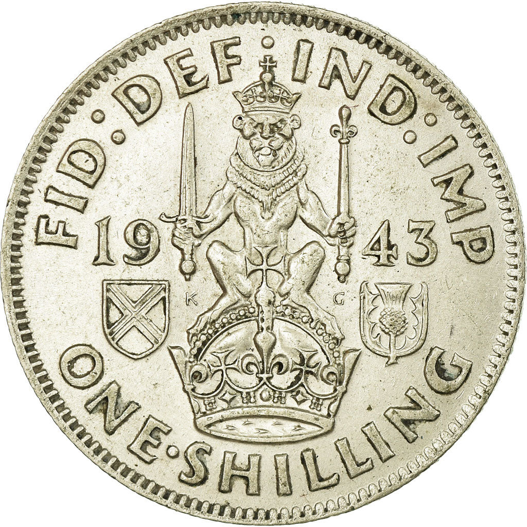 Coin, Great Britain, George VI, Shilling, 1943, AU(55-58), Silver, KM:854