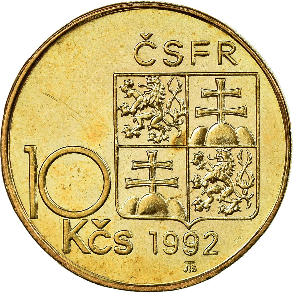 Moneta, Cecoslovacchia, 10 Korun, 1992, SPL-, Nichel-bronzo, KM:159