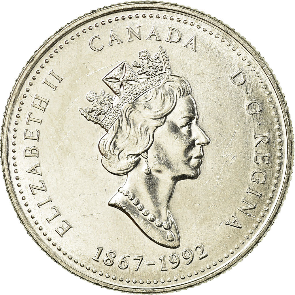 Coin, Canada, Elizabeth II, Newfounland, 25 Cents, 1992, Royal Canadian Mint