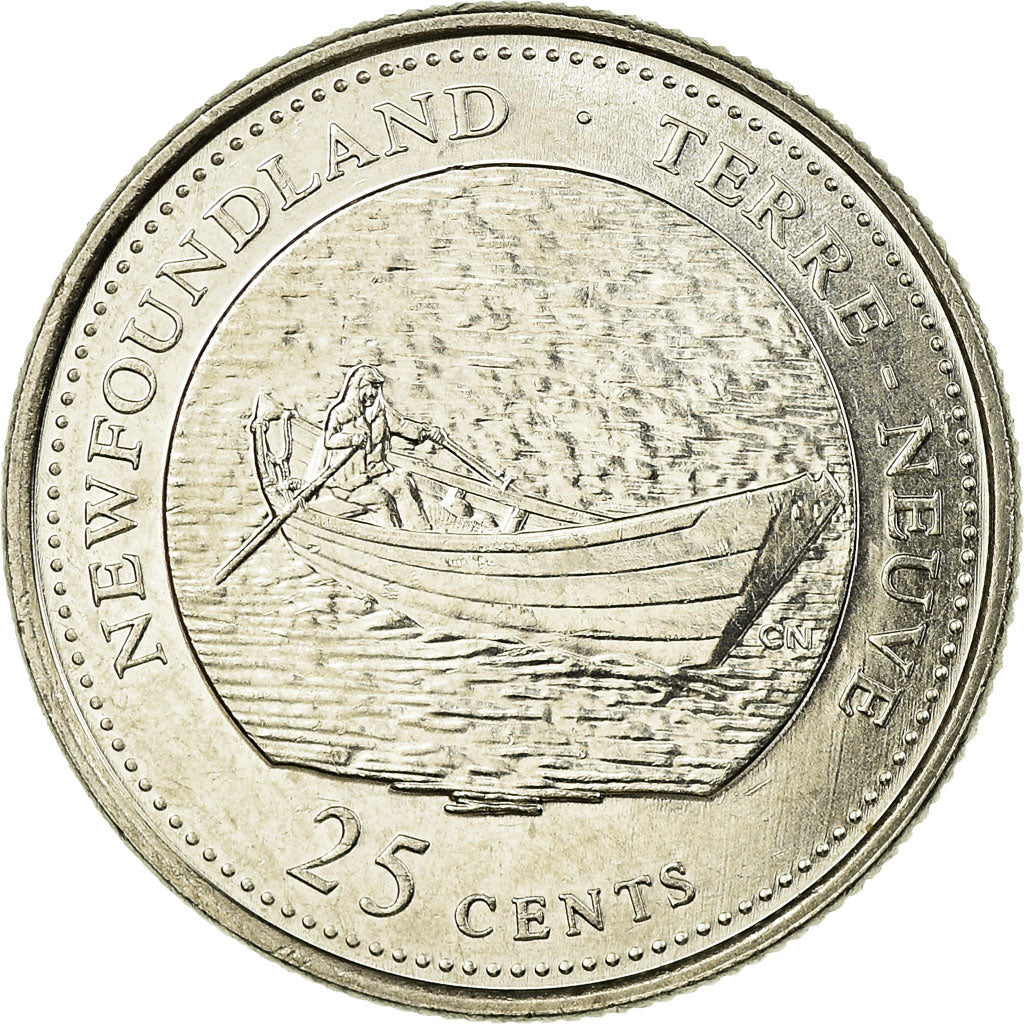 Coin, Canada, Elizabeth II, Newfounland, 25 Cents, 1992, Royal Canadian Mint