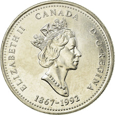 Moeda, Canadá, Elizabeth II, New Brunswick, 25 Cents, 1992, Royal Canadian