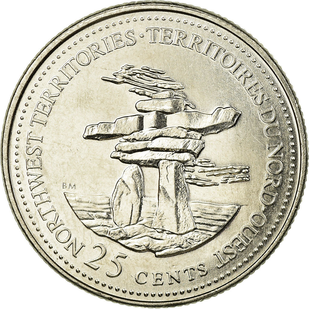 Coin, Canada, Elizabeth II, Northwest Territories, 25 Cents, 1992, Royal