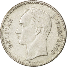 VENEZUELA, 50 Centimos, 1954, Philadelphia, KM #36, MS(60-62), Silver, 18, 2.49