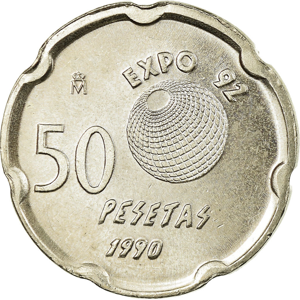 Moneda, España, Juan Carlos I, 50 Pesetas, 1990, Madrid, EBC, Cobre - níquel