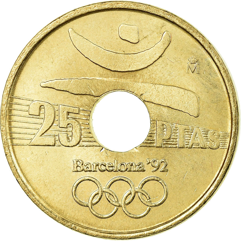 Coin, Spain, Juan Carlos I, 25 Pesetas, 1990, Madrid, AU(55-58)