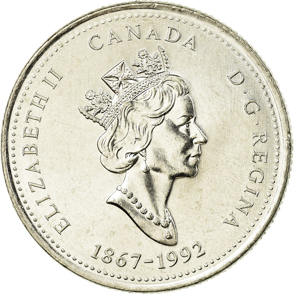 Coin, Canada, Elizabeth II, Manitoba, 25 Cents, 1992, Royal Canadian Mint