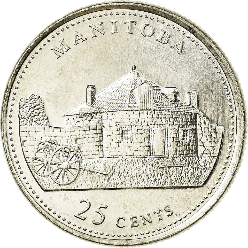 Moneta, Canada, Elizabeth II, Manitoba, 25 Cents, 1992, Royal Canadian Mint