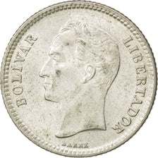 Coin, Venezuela, 25 Centimos, 1954, AU(55-58), Silver, KM:35