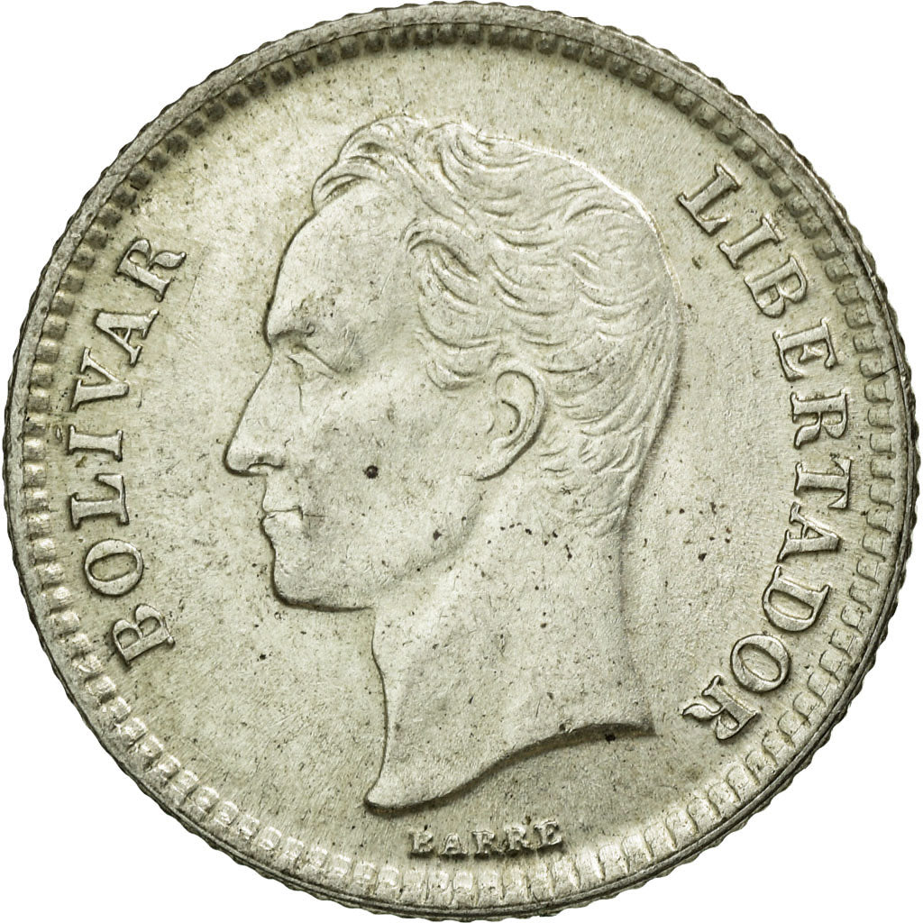 Moneta, Venezuela, 25 Centimos, 1954, SPL-, Argento, KM:35