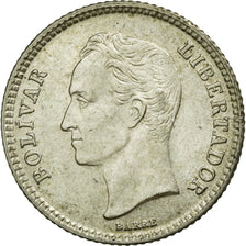 Coin, Venezuela, 25 Centimos, 1954, AU(55-58), Silver, KM:35