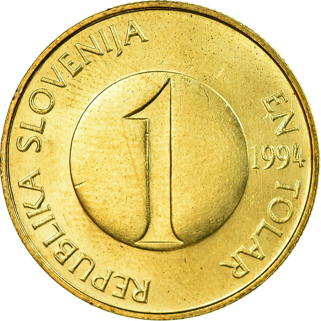 Coin, Slovenia, Tolar, 1994, AU(55-58), Nickel-brass, KM:4