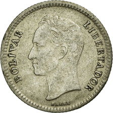 Coin, Venezuela, 25 Centimos, 1954, EF(40-45), Silver, KM:35