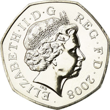 Coin, Great Britain, Elizabeth II, 50 Pence, 2008, MS(63), Copper-nickel