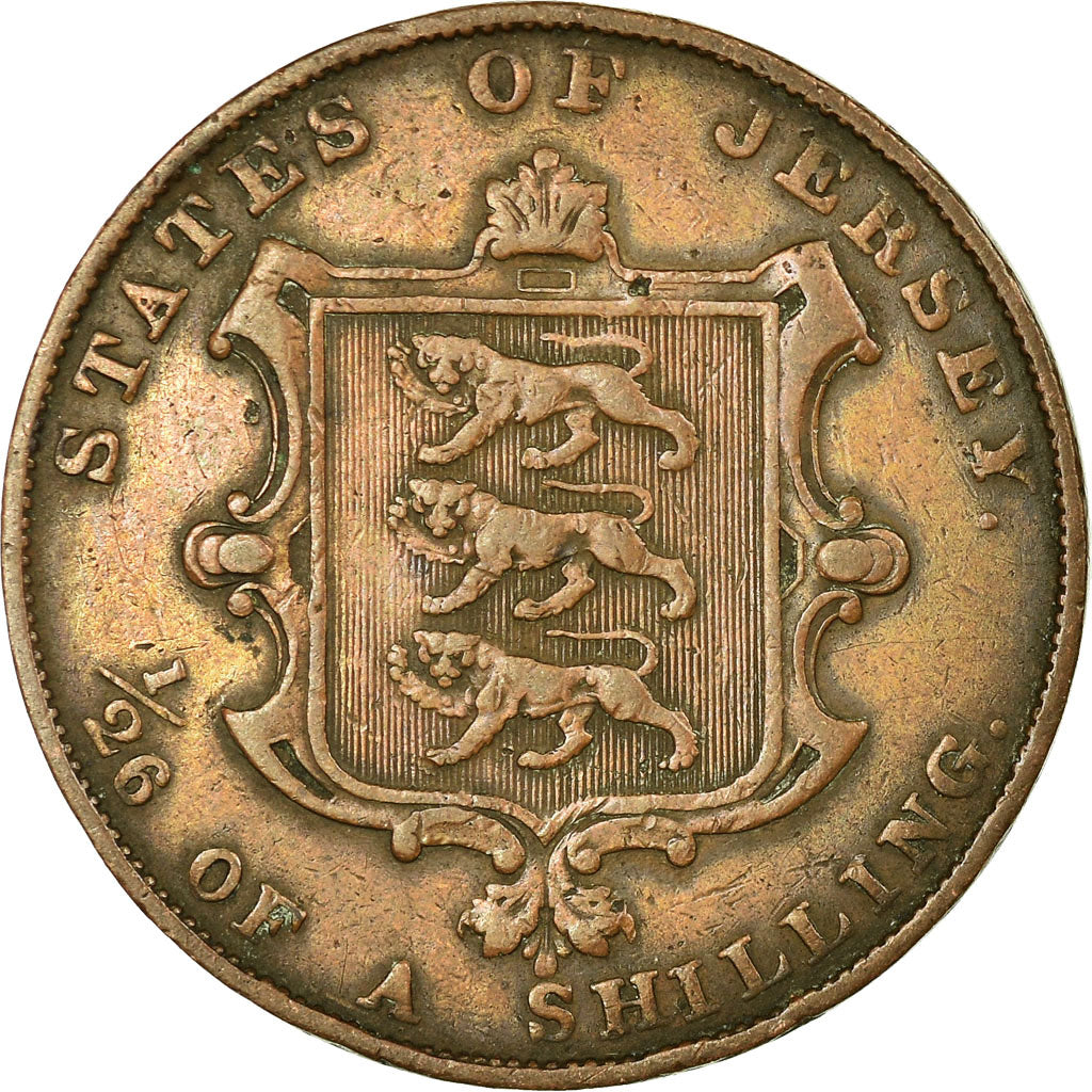 Coin, Jersey, Victoria, 1/26 Shilling, 1861, VF(30-35), Copper, KM:2