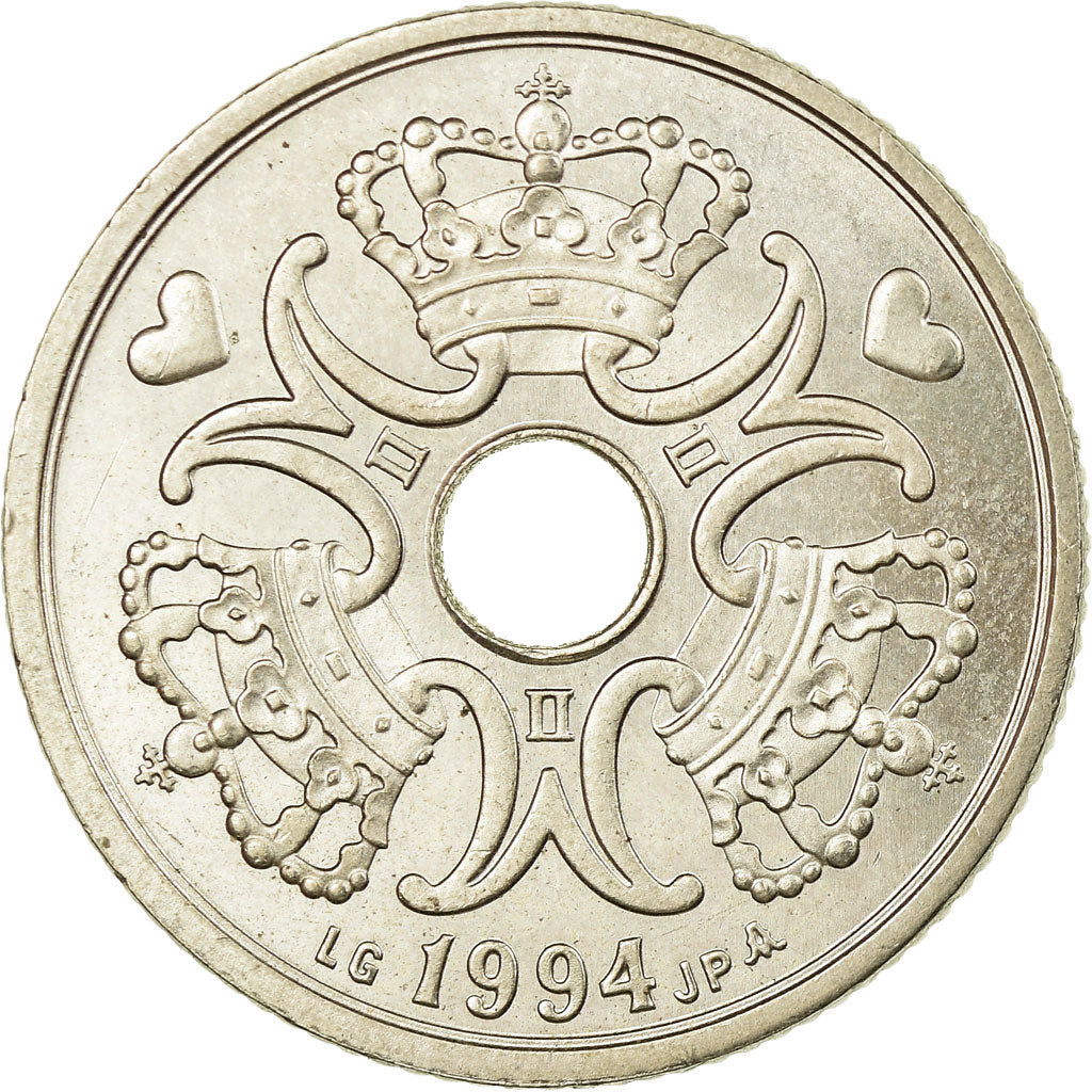 Münze, Dänemark, Margrethe II, 5 Kroner, 1994, Copenhagen, VZ, Copper-nickel