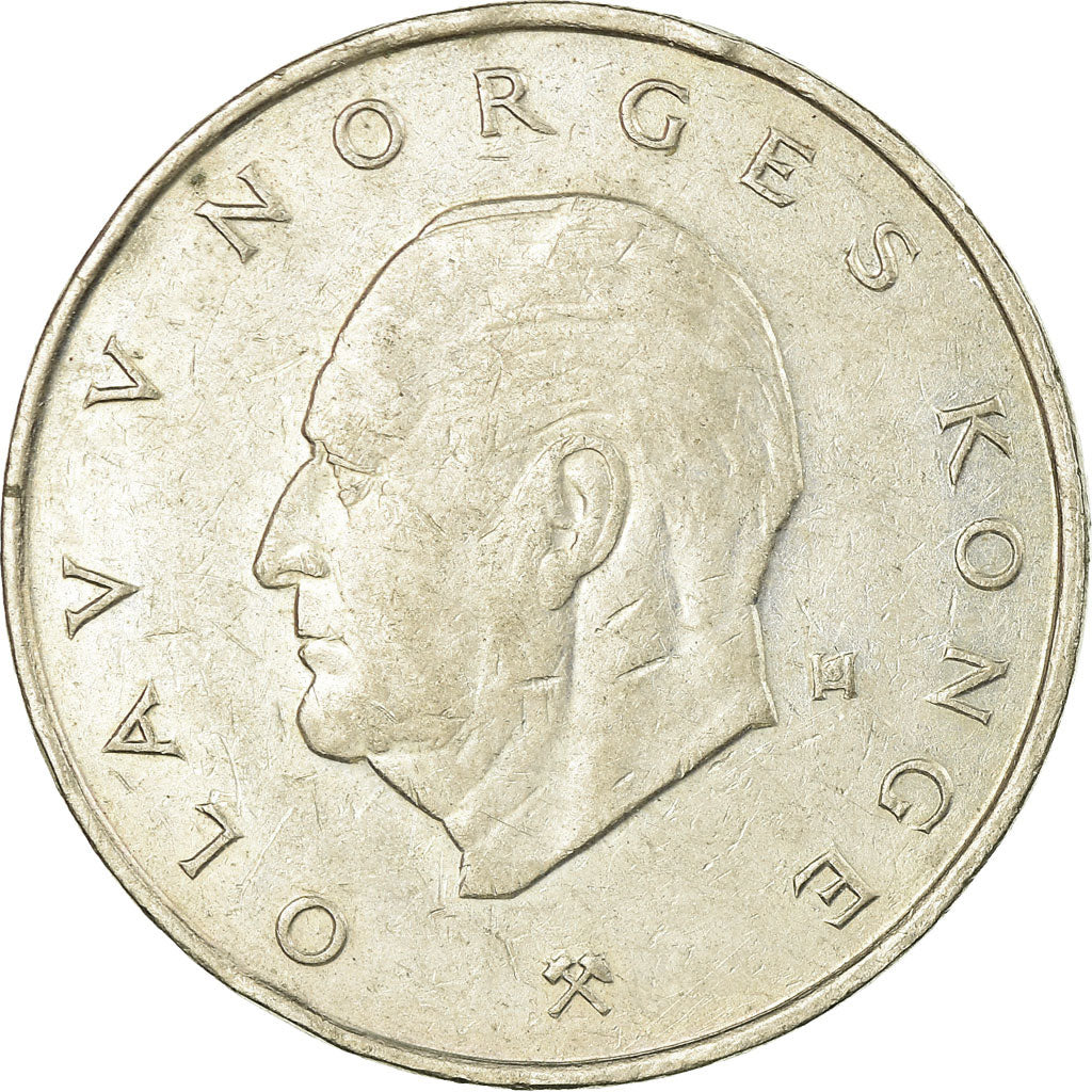 Moneda, Noruega, Olav V, 5 Kroner, 1983, MBC, Cobre - níquel, KM:420