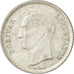VENEZUELA, 25 Centimos, 1954, KM #35, EF(40-45), Silver, 16, 1.25