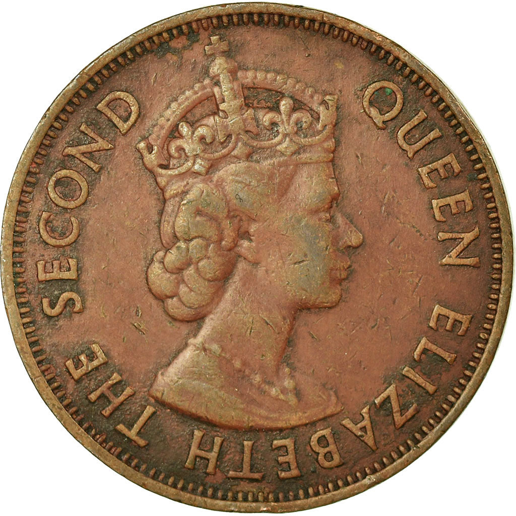 Moeda, Maurícia, Elizabeth II, 5 Cents, 1975, VF(30-35), Bronze, KM:34