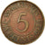 Moneta, Mauritius, Elizabeth II, 5 Cents, 1975, MB+, Bronzo, KM:34