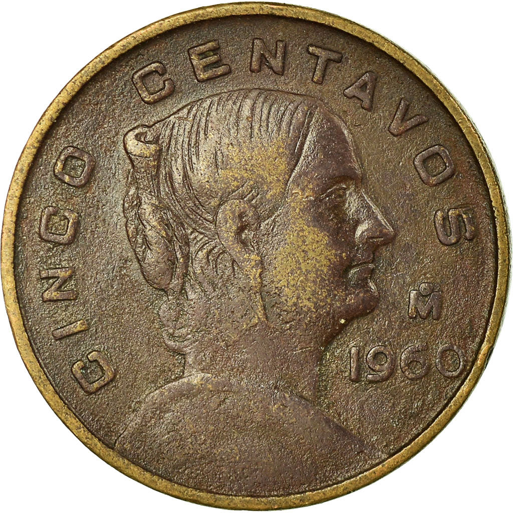 Münze, Mexiko, 5 Centavos, 1960, Mexico City, S, Messing, KM:426