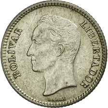 Coin, Venezuela, 25 Centimos, 1954, AU(50-53), Silver, KM:35