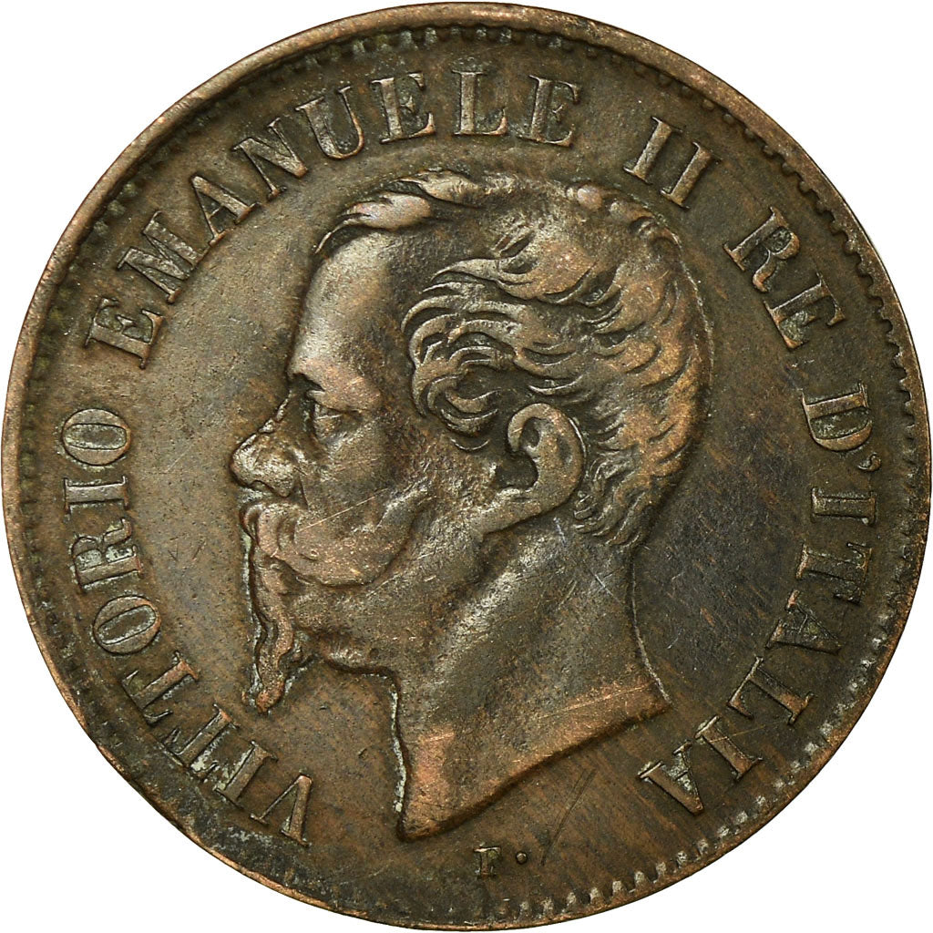 Coin, Italy, Vittorio Emanuele II, 2 Centesimi, 1861, Naples, VF(30-35), Copper
