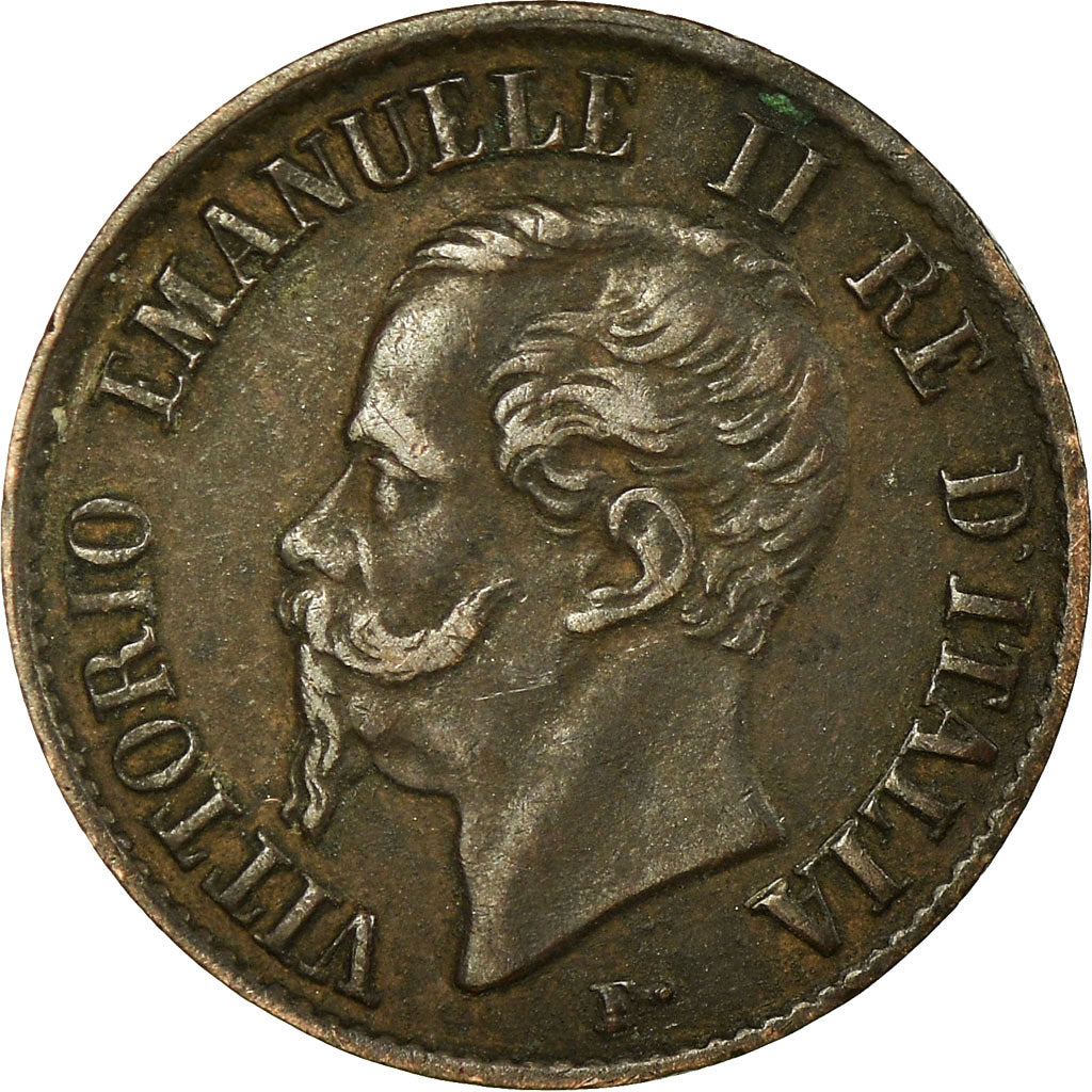 Coin, Italy, Vittorio Emanuele II, Centesimo, 1861, Milan, VF(20-25), Copper
