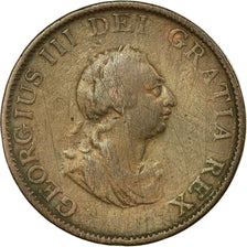 Coin, Great Britain, George III, 1/2 Penny, 1799, VF(20-25), Copper, KM:647