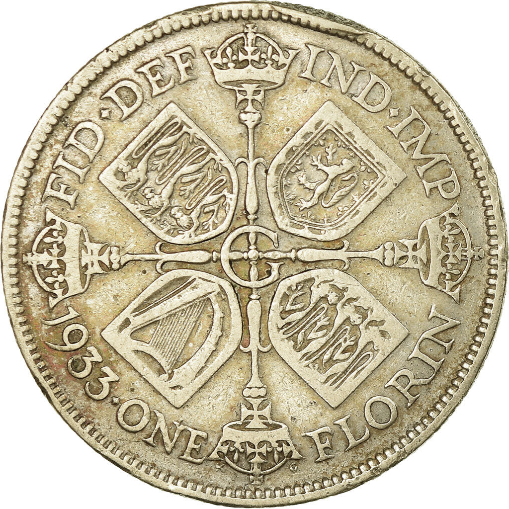 Coin, Great Britain, George V, Florin, Two Shillings, 1933, VF(20-25), Silver