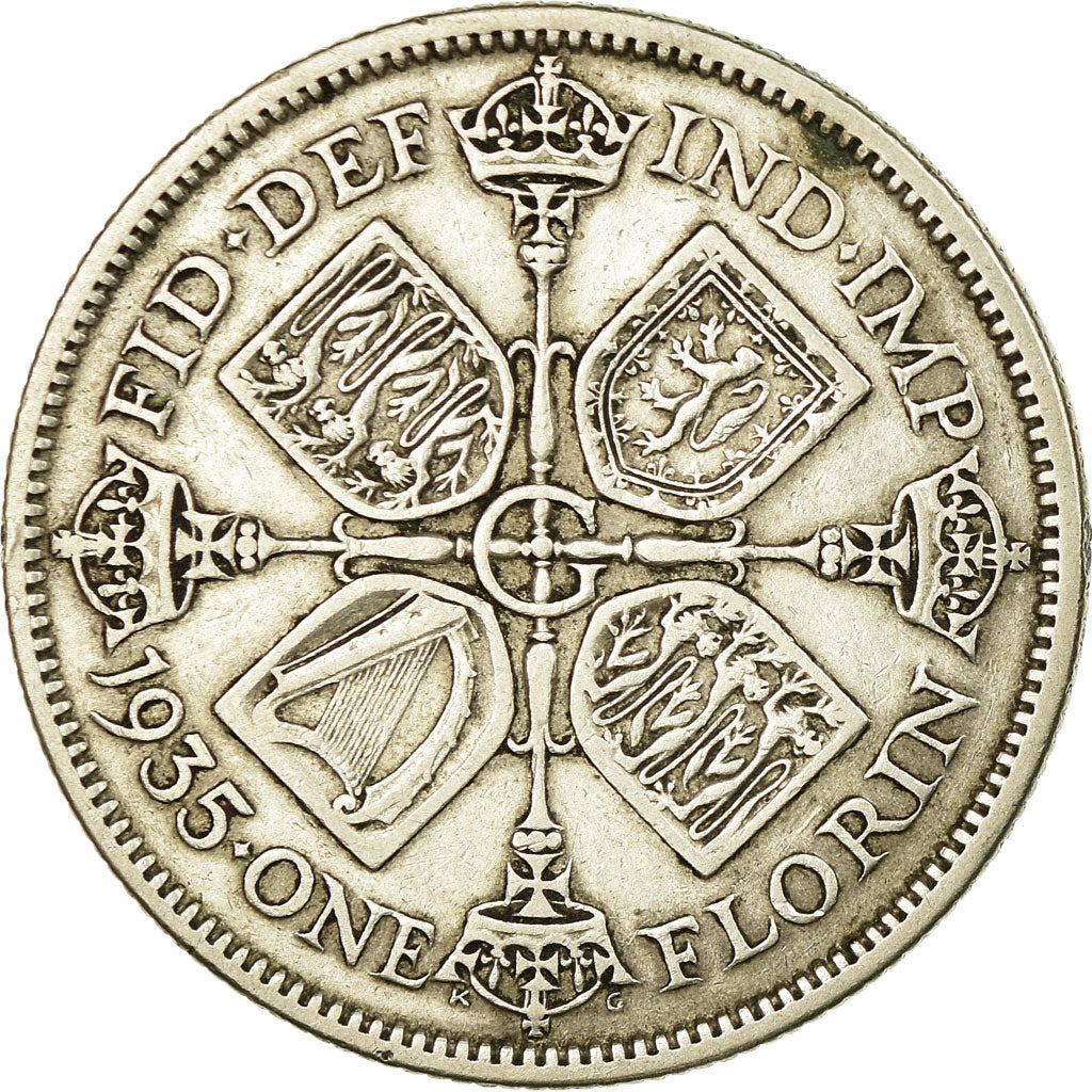 Coin, Great Britain, George V, Florin, Two Shillings, 1935, VF(20-25), Silver