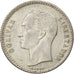 VENEZUELA, 50 Centimos, 1954, Philadelphia, KM #36, AU(50-53), Silver, 18, 2.56