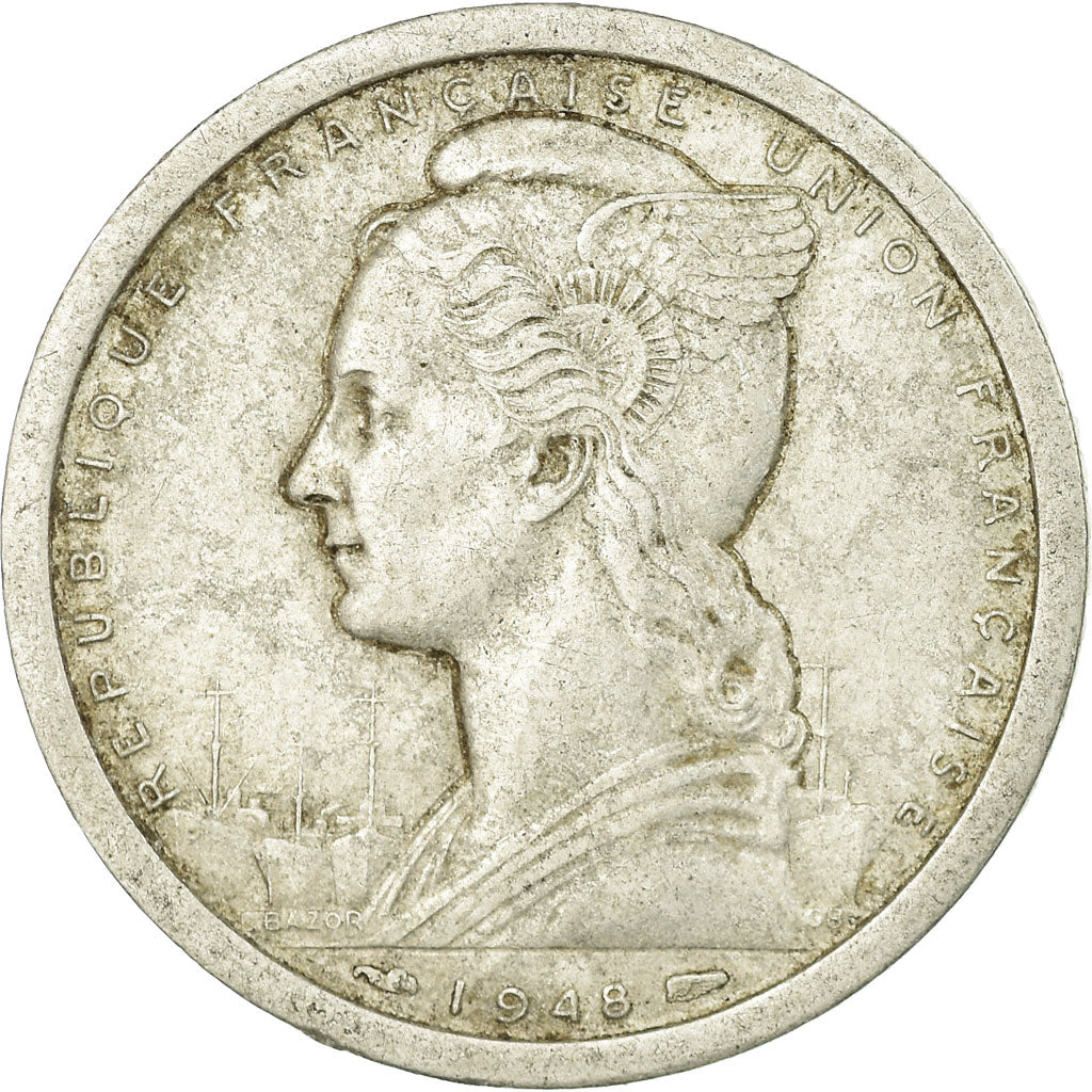 Coin, Togo, 2 Francs, 1948, Paris, EF(40-45), Aluminum, KM:5