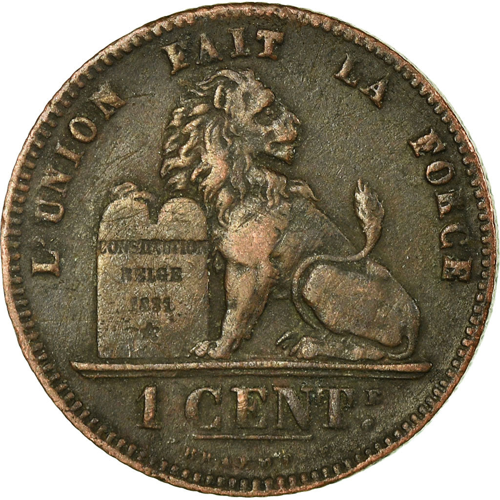 Coin, Belgium, Leopold II, Centime, 1876, VF(20-25), Copper, KM:33.1